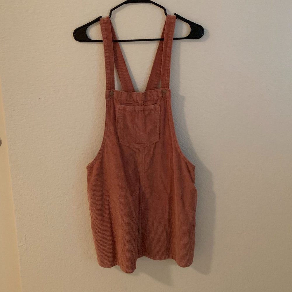 Forever 21 Pink Corduroy Overall Dress